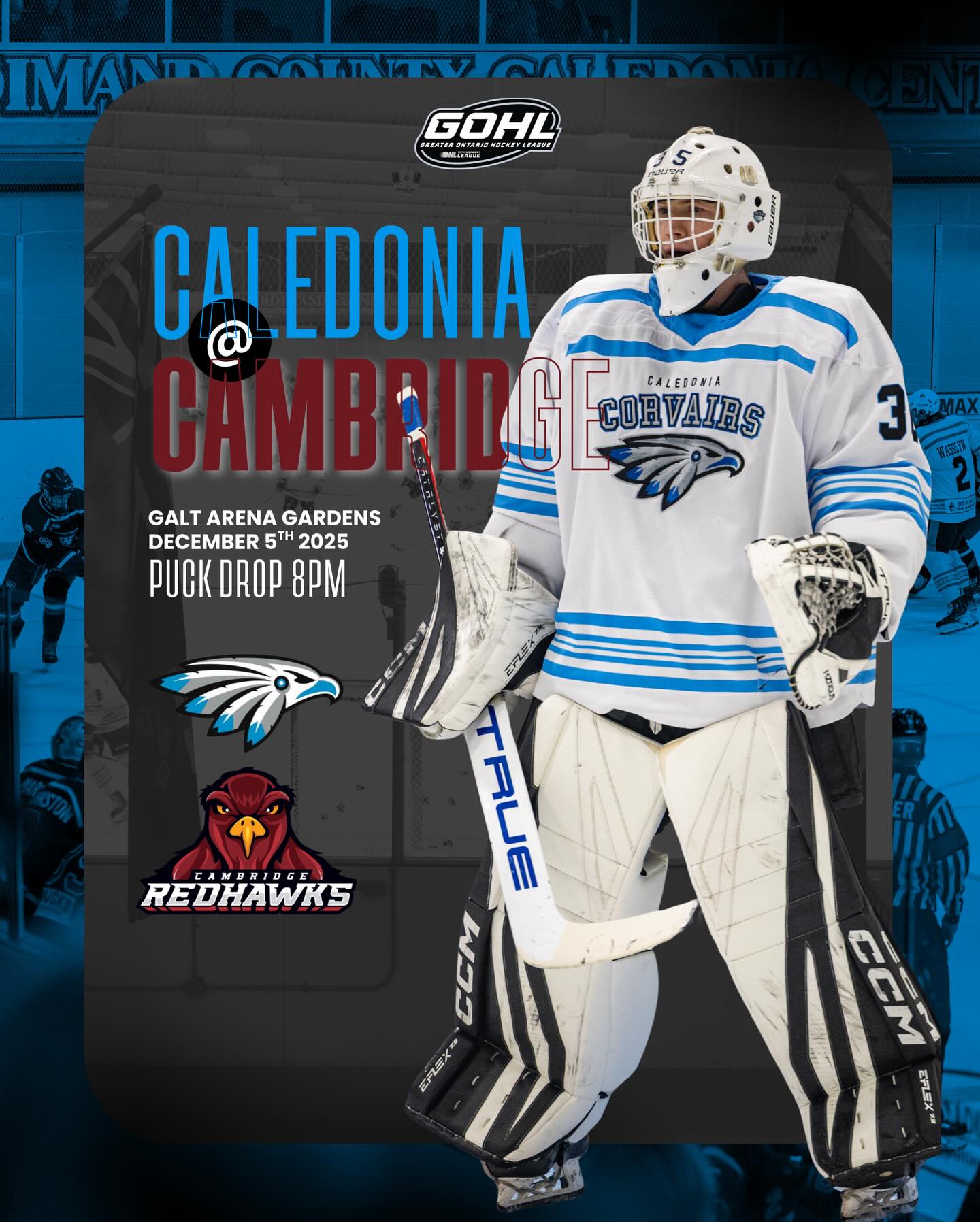 Gameday in Cambridge #AllForCaledonia 

⏰ 8PM
🆚 @redhawksjrhc 
🏟️ Galt Arena Gardens 
🎟️ Tickets at the door (Cash/Card) 
📺 Watch live on @flohockey 
📸 @ethsimages