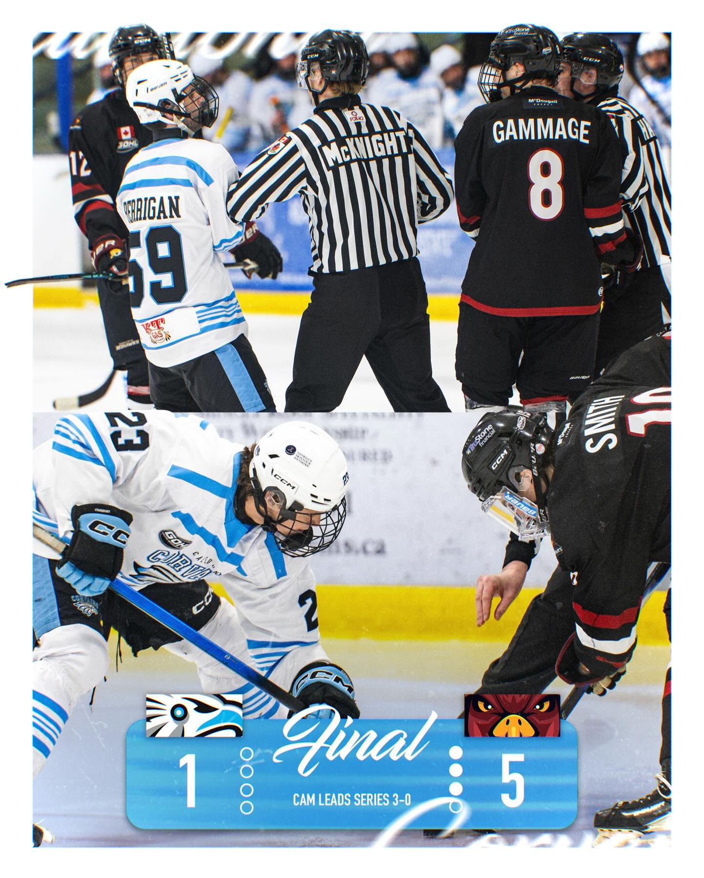 Cambridge takes game 3. Back at home Thursday. #AllForCaledonia